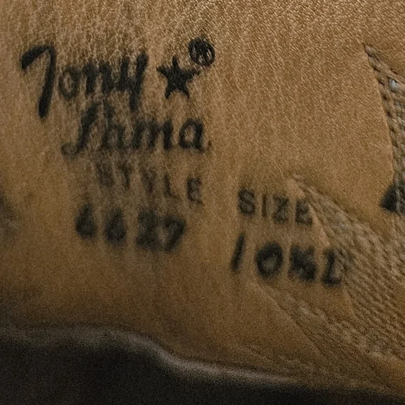 RARE Find Vintage Tony Lama Tan Boots w/turquoise Stitching. Mens Size 10.5 tony-lama-boots-tony-lama-  main image 2